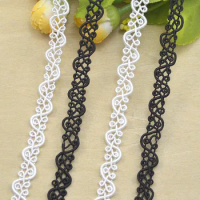5m/16.4ft each Pack Black white 1cm lace trims clothing curtain centipede sewing curve accessory dress ribbons gift decorations