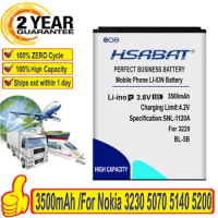 HSABAT 3500mAh BL-5B Battery for Nokia 3230 5070 5140 5200 5300 5500 6020 6021 6060 6070 6080 6120 6120C 7260 7360 7620 N80 N90