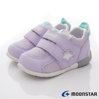 ★日本月星Moonstar機能童鞋Carrot系列3E寬楦穩定速乾鞋款1209紫(寶寶段)