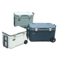 【RONIN 獵漁人】70L 極凍戶外冰箱保冰桶 附輪可拖行(戶外 露營 釣魚 保冷 行動冰箱 烤肉 冰桶 冰磚)