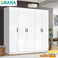 GrahaLiving - Lemari Pakaian Baju Gantung Gamis Hijab 4, 5 , 6 Pintu Tinggi Scandinavian Putih White