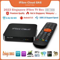 2023 iFibre Cloud GK6 TV Box 4gb 32gb Android TV Box BT 5.1 Dual Wifi Voice Control Hot in Malaysia Singapore Update from i9plus