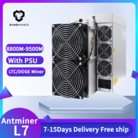 Antminer L7 LTC/DOGE Miner Machine 8550M Asic Miner L7 Most Profitable Cryptocurrency Miner power consumption of 3425W.