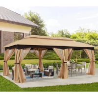 Garden Canopy Sunshade 10x20 Outdoor Gazebo - Patio Gazebo With Mosquito Netting Roof Top Tent Backyard &amp; Deck Camping Tent