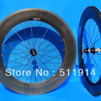 WS-CW08 Full Carbon Road bike 88mm Clincher Wheelset 700C Clincher Rim , black Spokes , black hub , (one set)