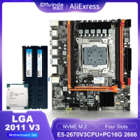 ENVINDA X99 D4 DDR4 Motherboard Set with Xeon E5 2670 V3 LGA2011-3 CPU 2pcs X 8GB = 16GB 2666MHz DDR4 Desktop RAM Memory