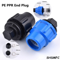 1Pc 20/25/32/40/50/63mm PVC PE Water Pipe Quick Plastic Direct Cap PE Tube End Plug Agricultural Irrigation Accessories