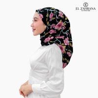 NEW ELZAHRANA Muslim Hijab Segi Empat Lily Flow Square - Jilbab Kerudung Segi Empat Motif bahan Mona