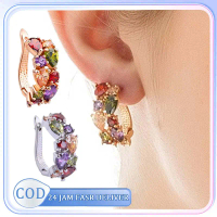 2pcs Anting Ceplik Wanita Anting Jepit Dewasa Titanium Anting Batu Permata Wanita Anting Jepit Cakep
