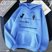 hoodie wanita Offline notice dino korean style hodie sweater cewek terbaru 2021 jaket wanita polos T