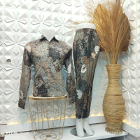 Batik Couple Aurel Moca/Kemeja Batik Couple / Set Batik Seragaman / Batik Couple