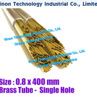 (100PCS/LOT) 0.8x400MM EDM Brass Tube Single Hole, Brass EDM Tubing Electrode Tube Single Channel, Diameter 0.8mm, 400mm Long