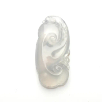 【雅紅珠寶】天然冰種白翡翠玉項鍊-如意