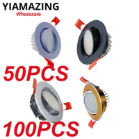 50 100 PCS EU Wholesale Built-in Led Spots 220v Foyer LED Downlight Dimmable 7W 9W 12W 15W Adjust Angle Recessed Ceiling Lamp