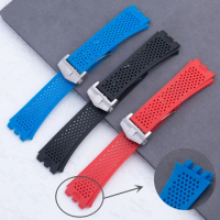 High Quality Thin Soft Rubber Watchband For TAG Strap HEUER Carrera Series Concave Convex Interface Watchband Bracelet 22mm