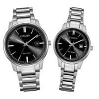 CITIZEN星辰錶 BM7521-85E+EW2591-82E 現代簡約光動能腕錶/ 黑面 39mm+29mm｜樂天全館特惠中★指定刷卡回饋10%