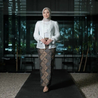 ROK BATIK WANITA MOTIF SIDOMUKTI ABU BIRU Bawahan Rok Span Batik Wanita Modern Bahan Katun Prima pre