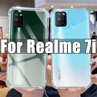 Clear Phone Case for Realme 7i TPU Transparent Case Realme 7 I 6.5" RMX2103 Shockproof Anti-scratch Covers