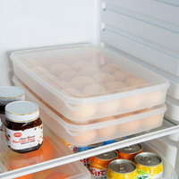 買一送一 日本冰箱雞蛋盒放雞蛋的保鮮收納盒家用裝蛋塑料架托24格蛋托蛋架 MKS薇薇