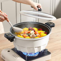 微壓鍋 麥飯石家用大容量湯鍋不粘鍋燉煮微壓鍋電磁爐燃氣灶兩用
