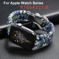 Braided Watch Band with Paracord - For Apple Watch and IWatch Band Collection 38mm-49mm, 550 Paracord and Stainless Steel Buckle