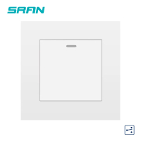 Uk Wall Light Switch,1Gang 2Way 16A 250V Flame Retardant Pc