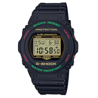 G-SHOCK 經典耶誕配色休閒電子錶-黑X紅綠(DW-5700TH-1)/45.4mm