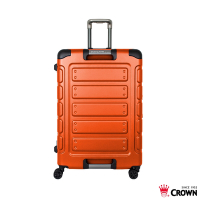 (5/4限定價)CROWN 皇冠 30吋鋁框箱 閃橘色 悍馬箱 獨特箱面手把 行李箱