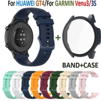 18/22MM Silicone Watch Band Strap For Garmin Venu 3/Venu3S Screen Frame Bezel for huawei watch gt4 Bracelet frame Bezel Wrist