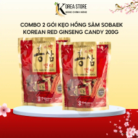 Combo 2 gói -  Kẹo Hồng Sâm Sobaek 200g - Sản Phẩm Chính Hãng Korea Store Red Ginseng Candy