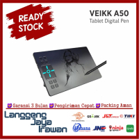VEIKK A50 Tablet Gambar Grafis 10X6 Inci Area Aktif Besar 8 Tombol Kilat/Bantalan Gerakan 8192 Tingk