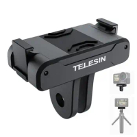 for TELESIN Magnetic Two Claw Adapter Four Corner screw Action Camera Accessories For DJI OSMO Action 3 4 Adapter