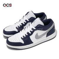 Nike 休閒鞋 Air Jordan 1 Low 男鞋 海軍藍 灰 AJ1 一代 低筒 553558-141