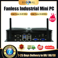 Eglobal Mini Computer Fanless Mini PC Windows10 Core I5 4278U I7 4578U 2*Lans 6* COM industrial PC Rugged PC MiniPC