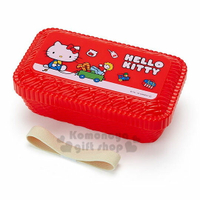 小禮堂 Hello Kitty 編織造型便當盒附束帶《紅.推車》580ml.保鮮盒