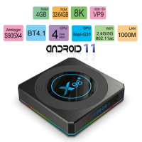 X96X4 Android 11 Smart TV Box X96 X4 Android TV BOX 4GB RAM 32/64GB ROM S905X4 Quad Core 8K HD2.0 1000M Set Top Box