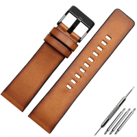 Genuine Leather Bracelet for diesel DZ7406 DZ7408 DZ4476 DZ4343 watch strap Brown watchband 22mm 24 