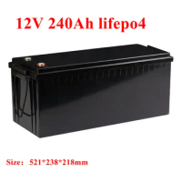 Waterproof Lifepo4 12V 240AH lithium battery 100A BMS 4S 12.8V for 1200W caravan inverter solar golf cart UPS +10A Charger