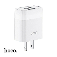 【HOCO】hoco. C73 浩逸雙口2A快充充電器Type-C套裝-白(充電頭/快充/美規/雙孔/2A)