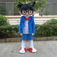 Conan Mascot Costume Conan Edogawa Detective A Little Boy Appearance Lovely Cartoon Character Costumes Mascot Carnival Suit