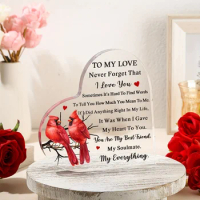 1pc love heart transparent acrylic valentine's day mother's day memorial gift desktop transparent craft home decorations