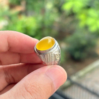 Cincin batu cempaka kuning ring titanium