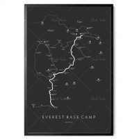 Everest Base Camp Trek Poster | EBC Trail Map | Everest Base Camp Hiking | Nepal | Relive your Adventures | Trail Map Art