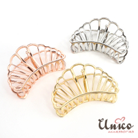 UNICO 扇貝造型質感金屬大號盤髮夾/髮飾