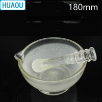 HUAOU 180mm Glass Mortar with Pestle Laboratory Chemistry Equipment