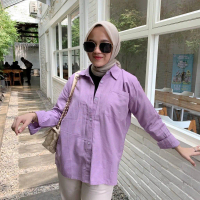 Kemeja Linen wanita terbaru Kemeja linen oversize Kemeja Kantor