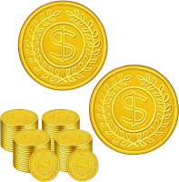 SpinLaLa St. Patricks Day Gold Coins - 100 Pieces Gold Green  Coins Plastic Shamrock Leprechaun Coin
