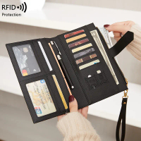 กระเป๋าใส่หนังสือเดินทาง กันขโมย RFID ข้ามพรมแดน มาใหม่ มีซิปและหัวเข็มขัด สำหรับใบรับรอง มัลติฟังก์