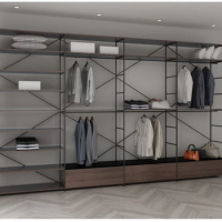 Open wardrobe, cloakroom, multi-layer rack, hanging combined hanger, bedroom walk-in wrought iron cabinet
