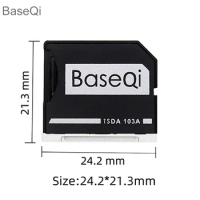 BaseQi For Macbook Air 13inch Year2009-2021/Dell XPS15inch 9560/9570 Aluminum Micro SD Card Adapter